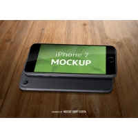 Iphone 7 Mockup Over Wood