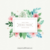 Watercolor Spring Frame