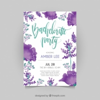 Bachelorette Invitation With Watercolor Flowers
