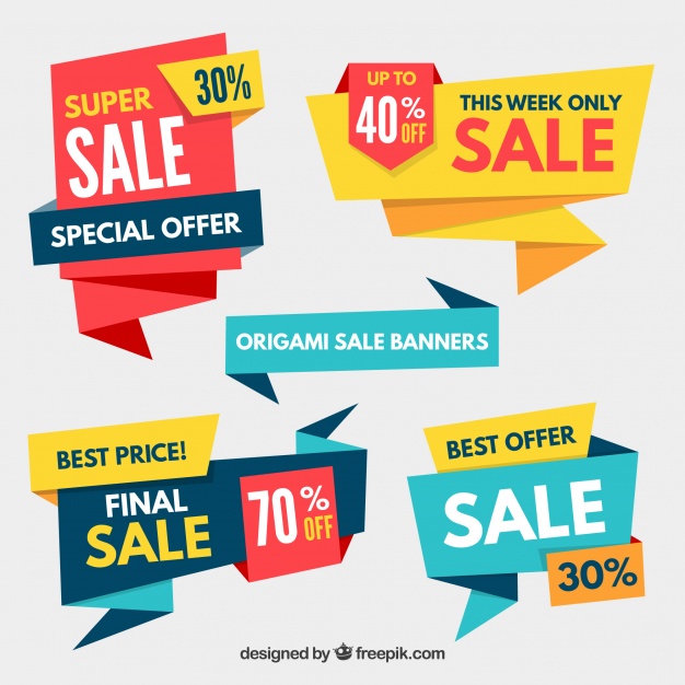 Pack Of Sale Origami Banners 