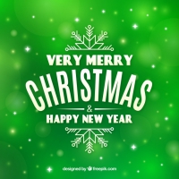 Green Background Very Merry Christmas