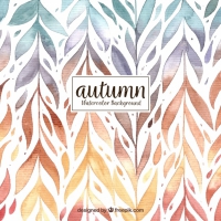 Watercolor Autumn Background With Pattern Of Leaves