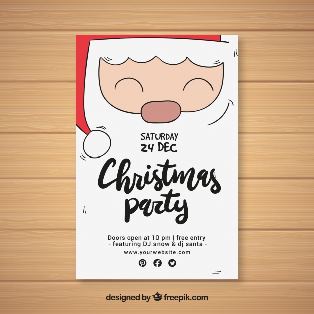 Christmas Party Flyer With Santa's Face