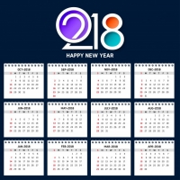 Modern Calendar Template For 2018 
