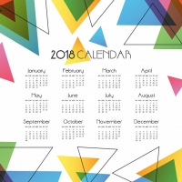 Simple Abstract Vector Calendar 2018
