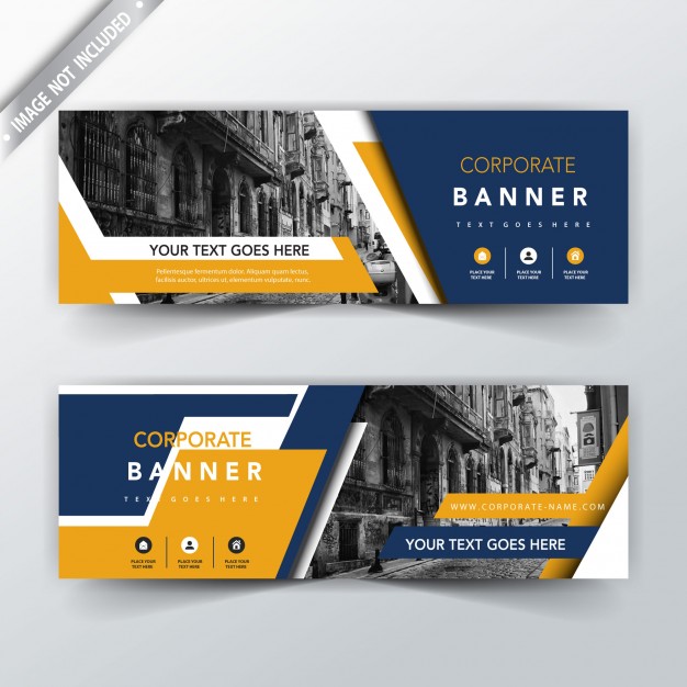 Blue And Yellow Back And Front Banner Templates 