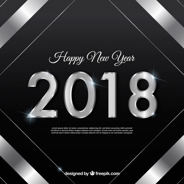 Black New Year Background With A Silver Frame