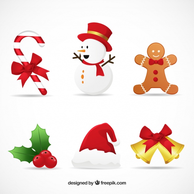 Set Of Beautiful Decorative Christmas Elements