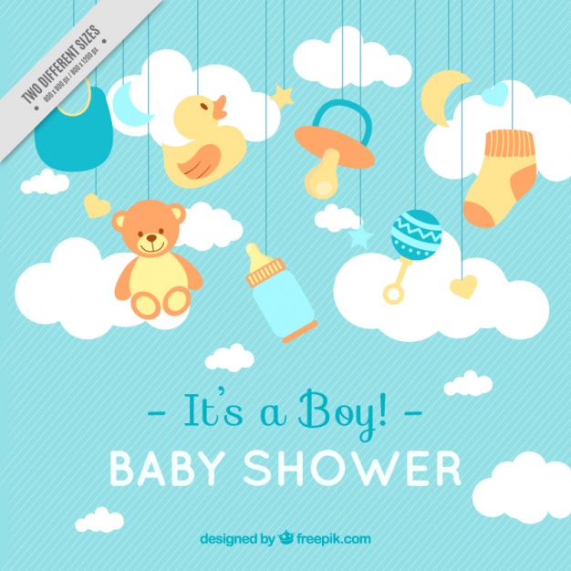 Lines Background With Baby Shower Items