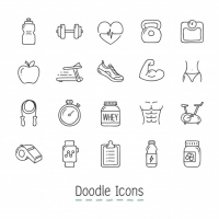 Doodle Health And Fitness Icons