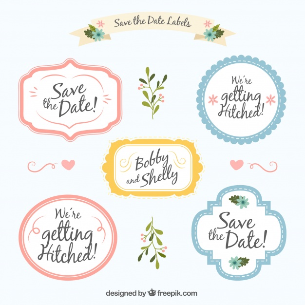 Wedding Label Pack With Cute Style
