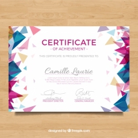 Diploma With Polygonal Colored Shapes