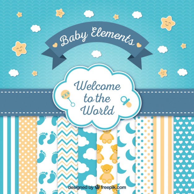 Cute Baby Shower Card With Nice Elements