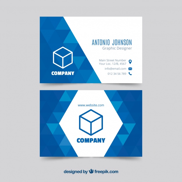 Geometric Blue Business Card Templat