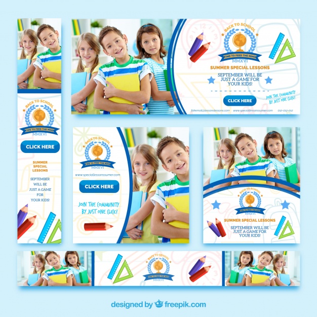 Collection Of Banners Back To School