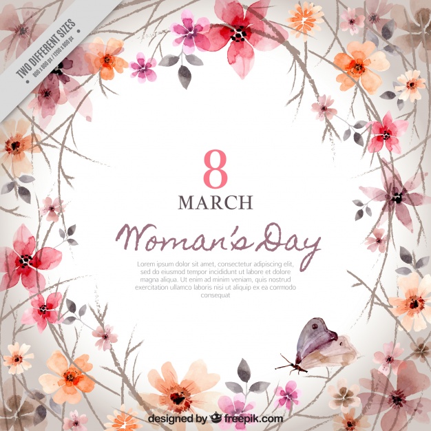 Background Of Floral Decoration Of Woman's Day