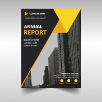 Abstract Yellow Professional Annual Report