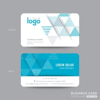Business Card With Blue Triangles
