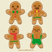 Set Of Cute Gingerbread Cookies