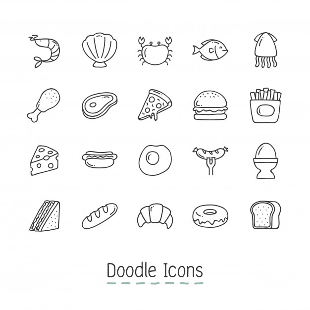 Doodle Food Icons