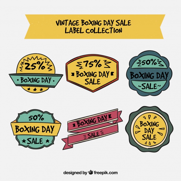 Hand Drawn Vintage Boxing Day Sale Badge