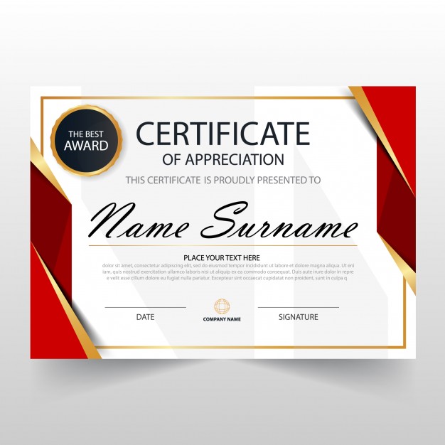 Red Horizontal Certificate Template