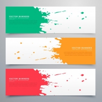 Colorful Watercolor Stain Banners