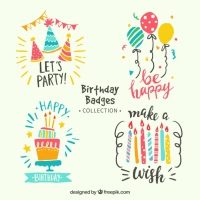 Colorful Birthday Stickers Pack 