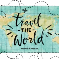 Water Color Travel The World Background