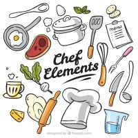 Great Collection Of Hand-Drawn Chef Items