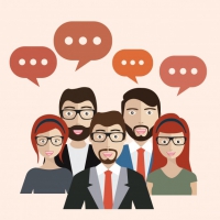 Business People With Speech Bubbles