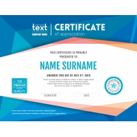 Modern Certificate With Blue Polygonal Background