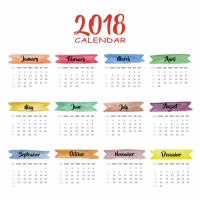 Calendar 2018 Multicolor Design 