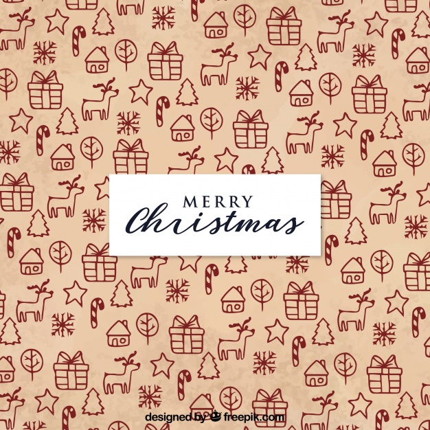 Merry Christmas Patterned Background