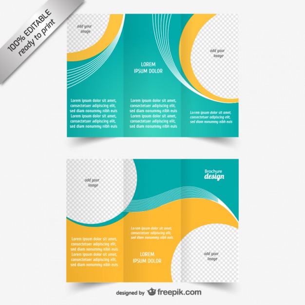 Blue And Yellow Brochure Template