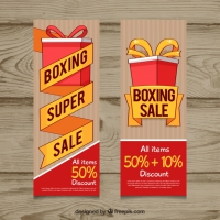 Wooden Boxing Day Sale Banner