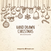 Hand Drawn Baubles Background