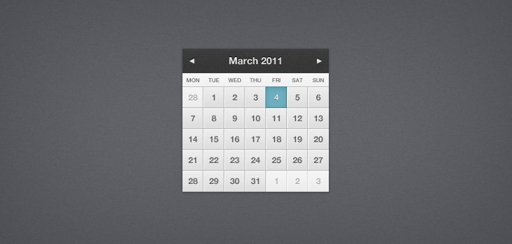 Pretty Little Calendar (PSD)