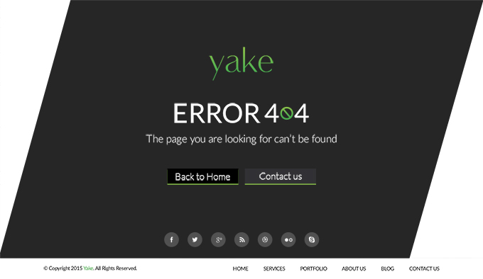 Yake 404 Error Page UI