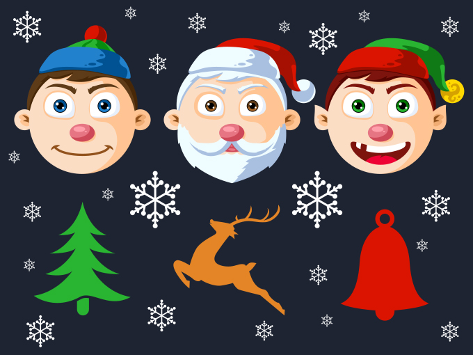 Free Christmas Character Heads PSD