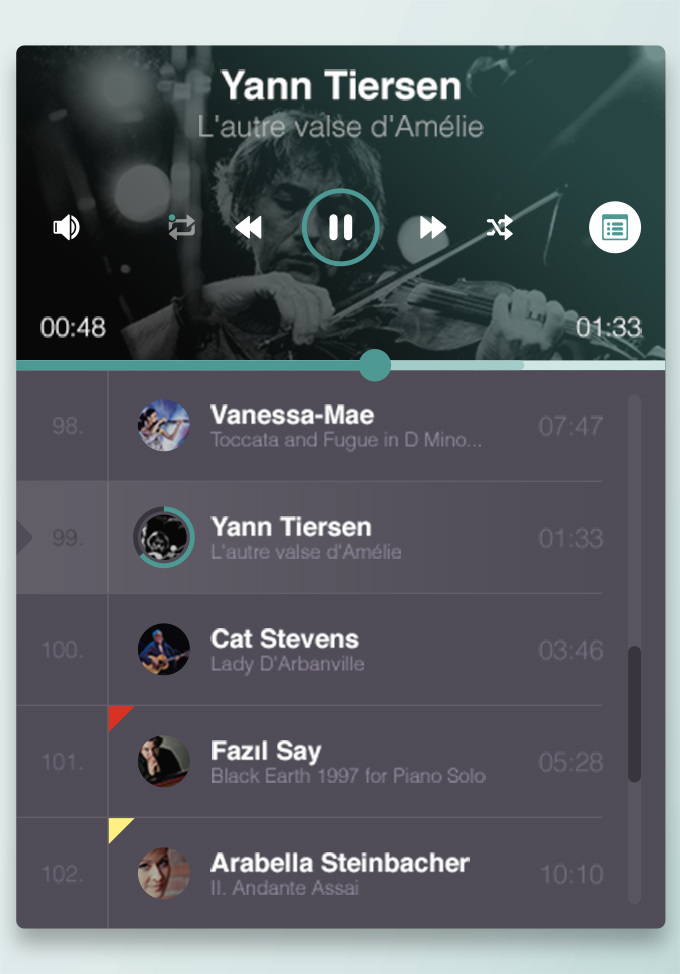 Freebie PSD: Music Player