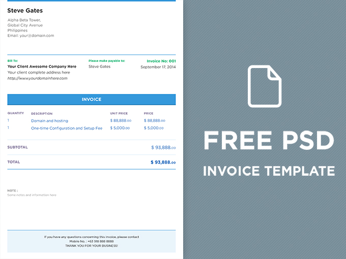 FREE PSD Invoice Template