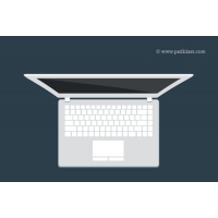 Flat Macbook Pro Top View PSD
