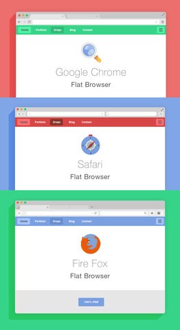 Flat Psd Browsers Set