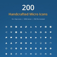 Handcrafted Micro Icons PSD and