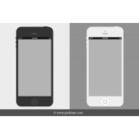 Flat iPhone Wireframe Design Template (PSD)