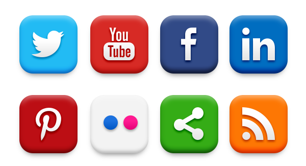 20 Popular Social Media Icons (PSD & PNG)