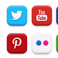 20 Popular Social Media Icons (PSD & PNG)