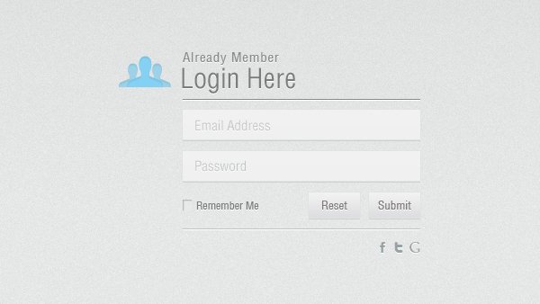 Minimal Login Form PSD