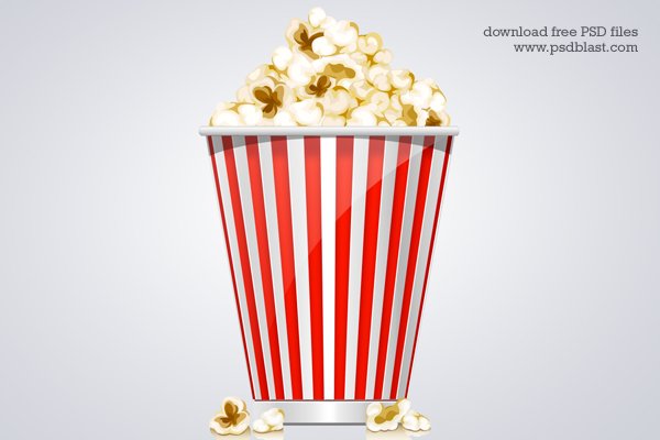 Popcorn Box Icon (PSD)